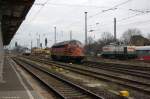 br-201-204-v100-ost/412667/in-stendal-trafen-sich-die-my In Stendal trafen sich die My 1155 (227 010-6) Altmark-Rail, 203 144-6 STRABAG Rail GmbH und 140 023-6 PRESS (145 083-2). 13.03.2015