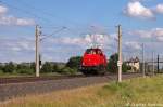 br-211-212-213-214-714-v100-west/275816/locon-214-214-004-4-kam-als LOCON 214 (214 004-4) kam als Lz durch Vietznitz gefahren und fuhr in Richtung Nauen weiter. 21.06.2013