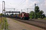 BR 295/358787/160074-295-951-8-ohe-cargo-mit 160074 (295 951-8) OHE Cargo mit dem OHE-Müllzug von Braunschweig nach Staßfurt in Niederndodeleben. 08.08.2014