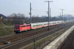 Baureihe 115/328353/14032014-0950-uhr---mit-fast 14.03.2014 09:50 Uhr - Mit fast einer Viertelstunde Verspätung kam 115 350 mit dem IC 2238 Leipzig - Rostock.