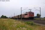 baureihe-155/282091/155-251-2-db-schenker-rail-deutschland 155 251-2 DB Schenker Rail Deutschland AG mit einem gemischtem Gterzug in Vietznitz und fuhr in Richtung Nauen weiter. 24.07.2013