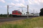 baureihe-155-private-2/277889/meg-702-155-179-5-meg-- MEG 702 (155 179-5) MEG - Mitteldeutsche Eisenbahn GmbH mit dem DGS 99643 von Rdersdorf nach Wismar in Vietznitz. 02.07.2013
