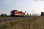 baureihe-155-private-2/292930/meg-703-155-184-5-meg-- MEG 703 (155 184-5) MEG - Mitteldeutsche Eisenbahn GmbH mit dem DGS 99643 von Rdersdorf nach Wismar in Vietznitz. 14.09.2013