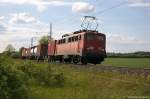 BR 139/342444/139-285-1-egp---eisenbahngesellschaft-potsdam 139 285-1 EGP - Eisenbahngesellschaft Potsdam mbH mit einem Containerzug aus Richtung Salzwedel kommend in Stendal. 16.05.2014