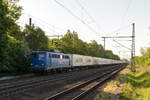 br140-private/610142/140-627-1-egp---eisenbahngesellschaft-potsdam 140 627-1 EGP - Eisenbahngesellschaft Potsdam mbH mit einem Containerzug in Friesack und fuhr weiter in Richtung Nauen. 08.05.2018