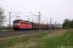 BR 151/264950/151-134-4--151-029-6-db 151 134-4 & 151 029-6 DB Schenker Rail Deutschland AG mit dem GM 60226 von Ziltendorf EK nach Hansaport in Vietznitz. 03.05.2013