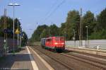 BR 151/365288/151-165-8-db-schenker-rail-deutschland 151 165-8 DB Schenker Rail Deutschland AG mit der Wagenlok RBH 111 (143 911-6) in Bienenbüttel und fuhr weiter in Richtung Uelzen. 05.09.2014