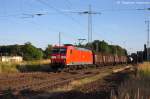 BR 185/283657/185-187-2-db-schenker-rail-deutschland 185 187-2 DB Schenker Rail Deutschland AG mit einem gemischtem Gterzug aus Seddin in Satzkorn und fuhr in Richtung Priort weiter. 01.08.2013