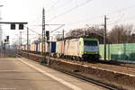 br-185-private/595752/185-580-8-itl---eisenbahngesellschaft-mbh 185 580-8 ITL - Eisenbahngesellschaft mbH mit einem Containerzug von Bremerhaven nach Frankfurt(Oder) in Rathenow. 14.01.2018