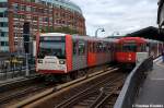 U-Bahn Hamburg/222236/dt3-e-835-1-u-bahn-hamburg-als-u3 DT3-E 835-1 U-Bahn Hamburg als U3 von Wandsbek-Gartenstadt nach Schlump/Barmbek in Baumwall. 13.09.2012