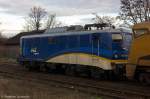 EVB Eisenbahnen und Verkehsbetriebe Elbe Weser GmbH/317018/in-rathenow-stand-immer-noch-die In Rathenow stand immer noch die 140 759-2 der evb Logistik. 17.01.2014